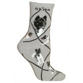 Akita Socks on Gray Size 9-11