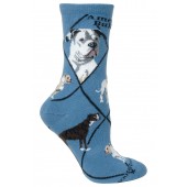 American Bulldog Sock on Blue Size 9-11